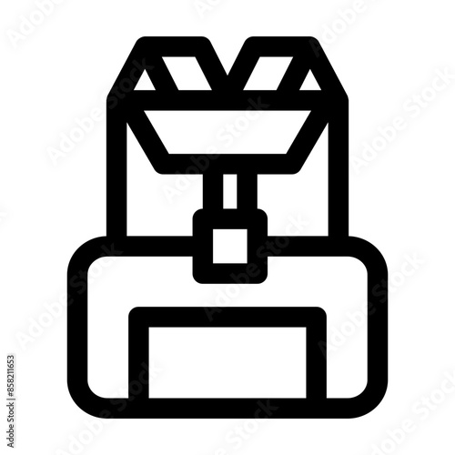 Backpack Line Icon Vector