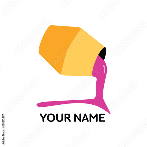 Logo of cement, concrete, paint bucket for design, element, illustration, icon, construction and transportation