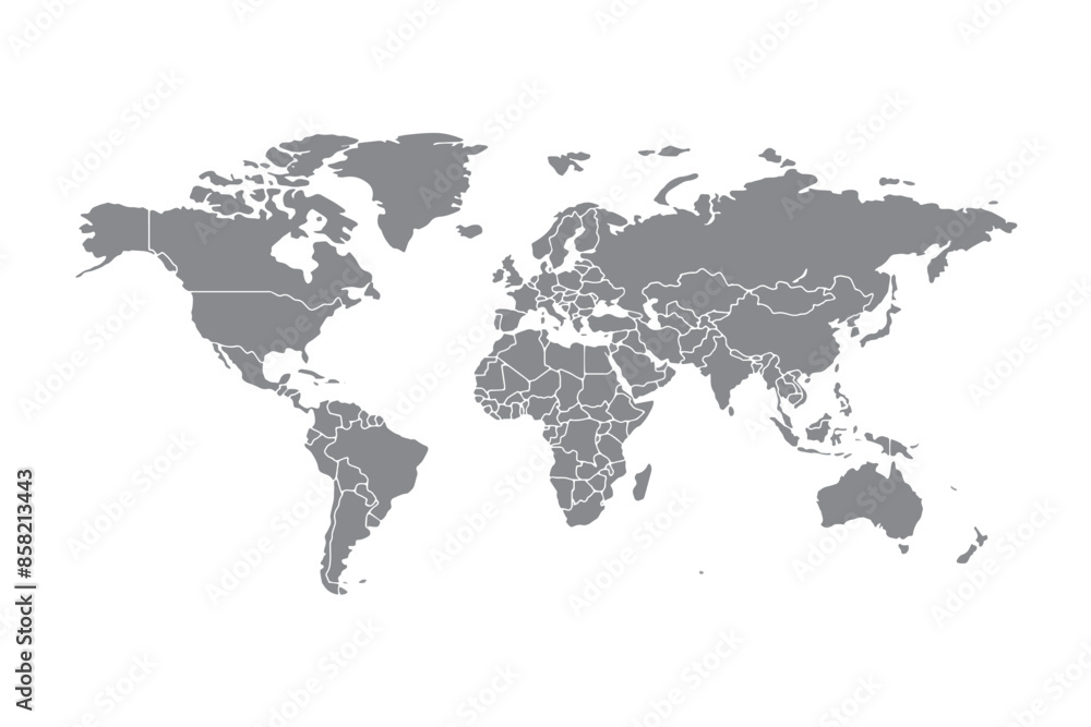 Map of the world isolated on transparent background. World map template with continents. Globe similar world map icon. Travel worldwide, map silhouette backdrop. World map vector. Map of the world isolated on transparent background. World map template with continents. Globe similar world map icon. Travel worldwide, map silhouette backdrop. World map vector.