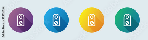 Do not disturb line icon in flat design style. Private signs vector illustration.