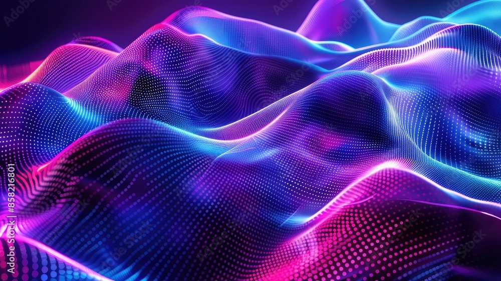 Generate a vivid Big Neon Wave Background with harmonious shapes AI generated Generate a vivid Big Neon Wave Background with harmonious shapes AI generated