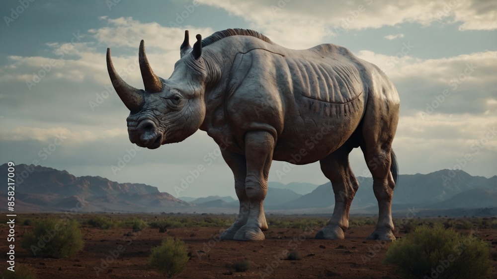 Fototapeta premium rhino in sunset