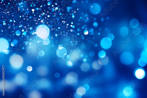 abstract blue background with bokeh defocused lights and stars