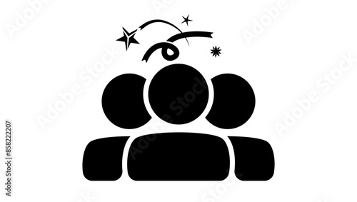 Event emblem, black isolated silhouette