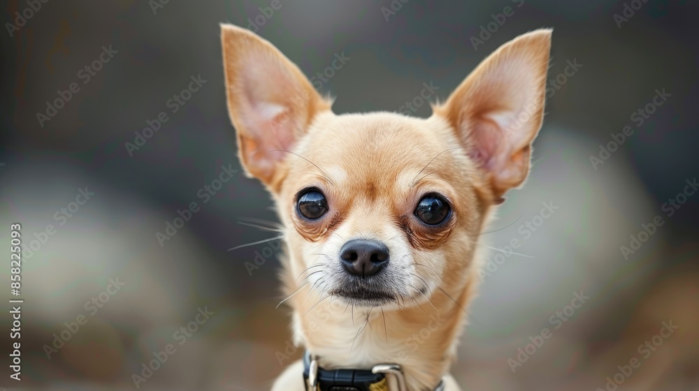 Photographing a tiny dog with a collar after an incident Photographing a tiny dog with a collar after an incident