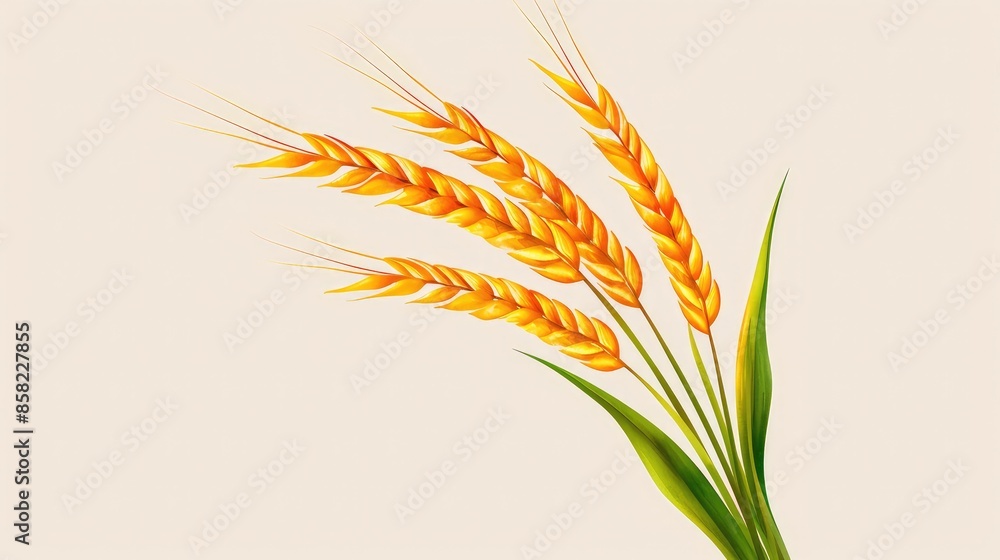 Golden wheat ears on a light background, symbolizing agriculture and harvest season. Perfect for farming and organic food related themes. Golden wheat ears on a light background, symbolizing agriculture and harvest season. Perfect for farming and organic food related themes.