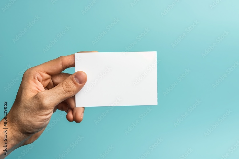 Obraz premium A hand holding a white card
