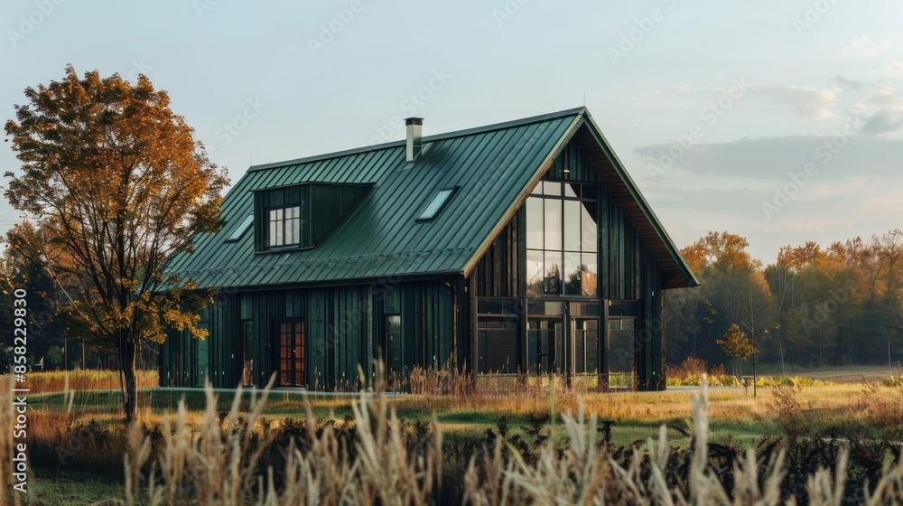 Obraz premium Polish barn with green roof