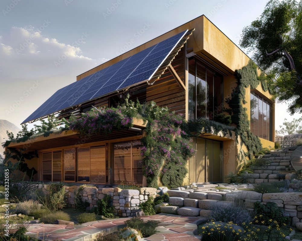 Ecofriendly Spanish villa with solar panels