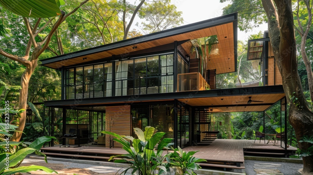 Fototapeta premium Ecofriendly Thai house with modular design