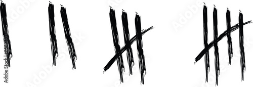 Tally marks prison jail vector wall count. Slash hash brush line number tally mark prison wall.eps10