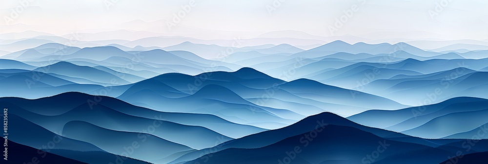 Abstract Blue Mountain Landscape Abstract Blue Mountain Landscape