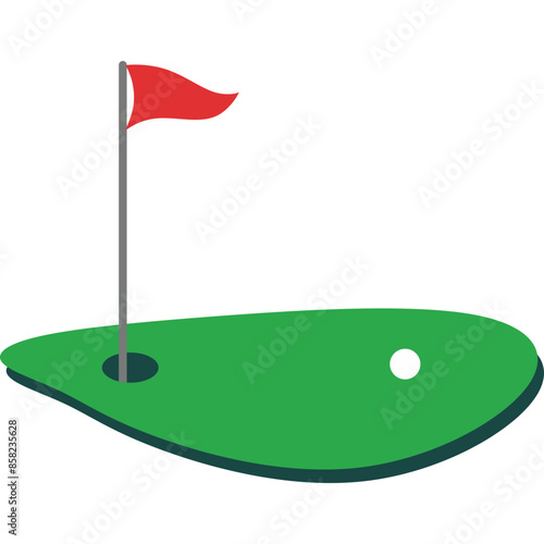 Golf Hole With Flag