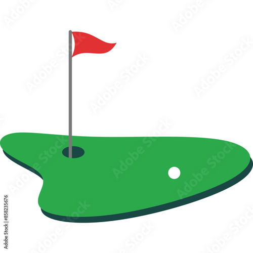 Golf Hole With Flag