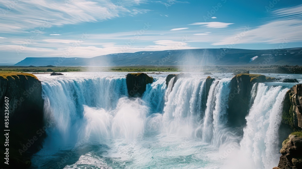 Slow Motion Godafoss Waterfall - Iceland Slow Motion Godafoss Waterfall - Iceland