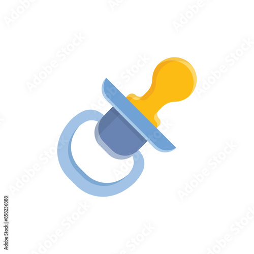 Baby pacifier icon in flat style. Nipple for newborn child vector illustration on isolated background. Soother sign business concept.