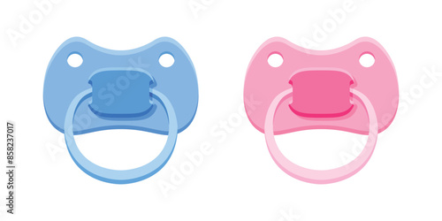Baby pacifier icon in flat style. Nipple for newborn child vector illustration on isolated background. Soother sign business concept.