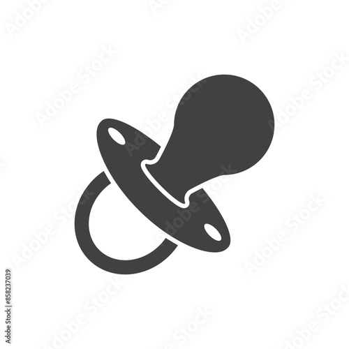 Baby pacifier icon in flat style. Nipple for newborn child vector illustration on isolated background. Soother sign business concept.