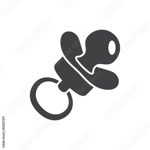 Baby pacifier icon in flat style. Nipple for newborn child vector illustration on isolated background. Soother sign business concept.