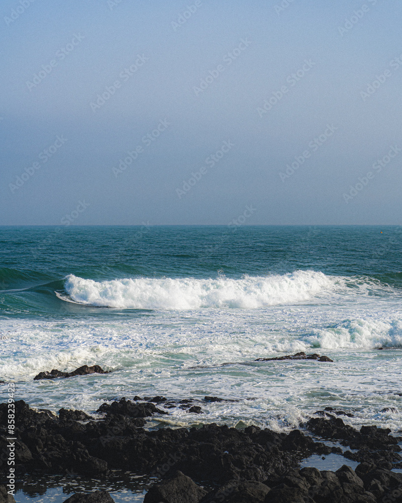 Fototapeta premium waves on the sea, Jeju, South Korea