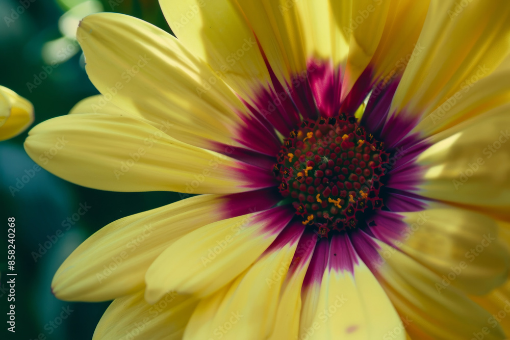 Close Up of Vibrant Yellow and Pink Gazania Flower in Bloom