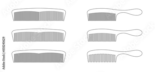 Cartoon hair comb or barber comb. Hairbrushes and combs icon. For combing and styling hair. Hairdressing tool. Hair comb and hair brush. Haircomb or barbercomb ogo.