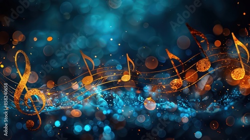 Melodic Melange: A Vibrant Musical Background for Creative Projects photo