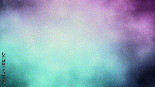 Purple light green abstract background, gradient with grain effect, empty grungy space. A simple background with grainy noise.