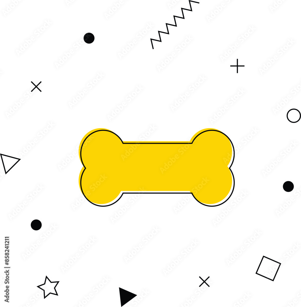 Dog bone Icon with geometric shapes. Vector illustration Dog bone Icon with geometric shapes. Vector illustration