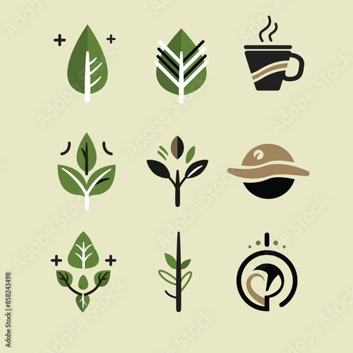  An elegant vector that combines coffee and leaf elements for a warm and eco-friendly feel. Ideal for branding cafes or coffee products, with quality that remains perfect at any size.