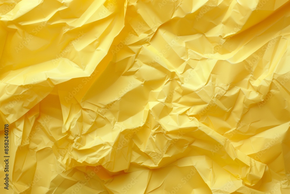 A yellow piece of paper with a crumpled texture A yellow piece of paper with a crumpled texture
