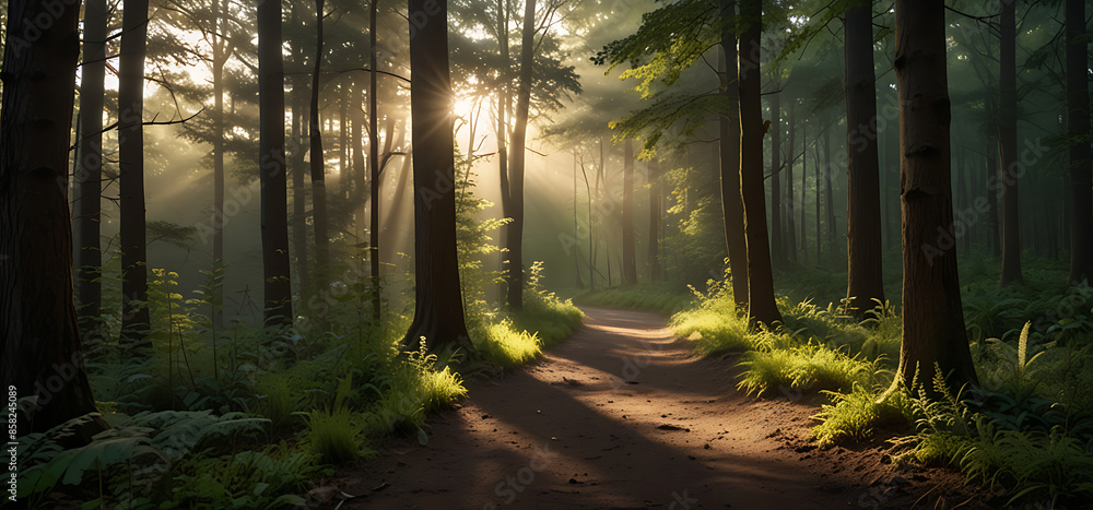 Obraz premium Forest trail Nature Serenity Peaceful Landscape