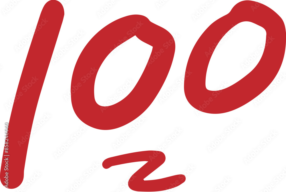 Quiz one hundred hand written red icon Quiz one hundred hand written red icon