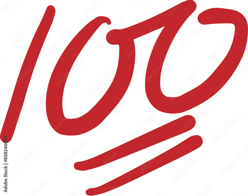 Quiz one hundred hand written red icon Quiz one hundred hand written red icon