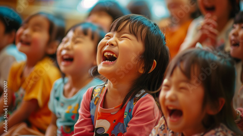Asian children having fun and laughing happily, Ai generated Images © mohammad