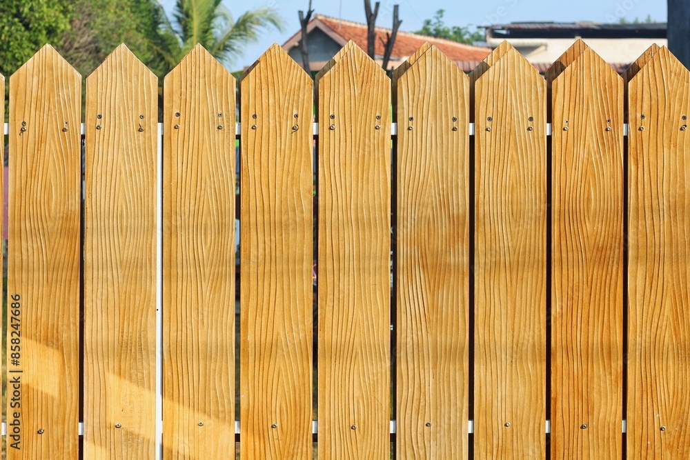 Wooden Fence. House garden wooden fence close up. Wooden Fence. House garden wooden fence close up.