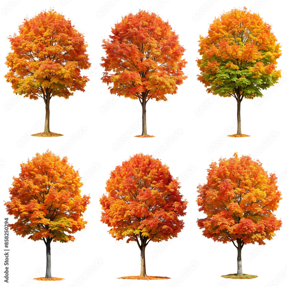 Maple tree on an isolated white background Maple tree on an isolated white background