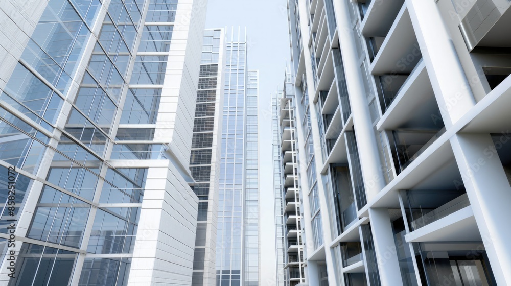 Fototapeta premium A Cityscape Symphony in Glass and Steel