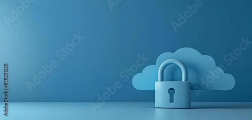 A minimalist illustration of a secure padlock symbolizing cloud security and data protection