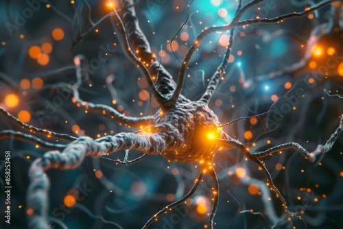 Under a microscope, neurons form a neural network that transmits information about human neural systems that are involved in the brain signal. Human neurology is concerned with the mind and mental