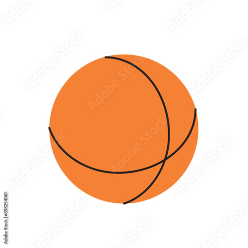 basketball, volleyball ball, sign, emblem, icon. Vector doodle sport equipment logotype isolated . flat summer beach, fitness game ball illustration for poster, banner, instruction, invitation design.