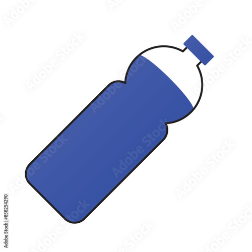 Water bottle simple flat illustration isolated on white. bottle of drinking water for health lifestyle, detox, diet, summer, environmental pollution posters, web banner, flyer design