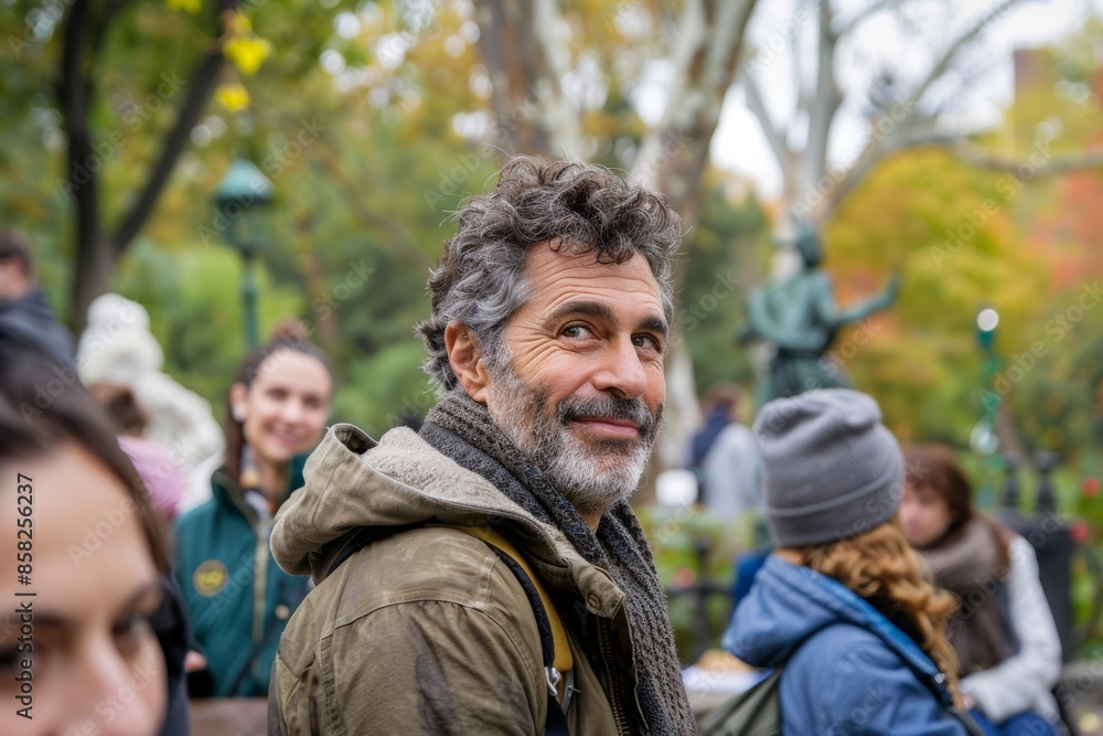 People in Central Park in New York City People in Central Park in New York City