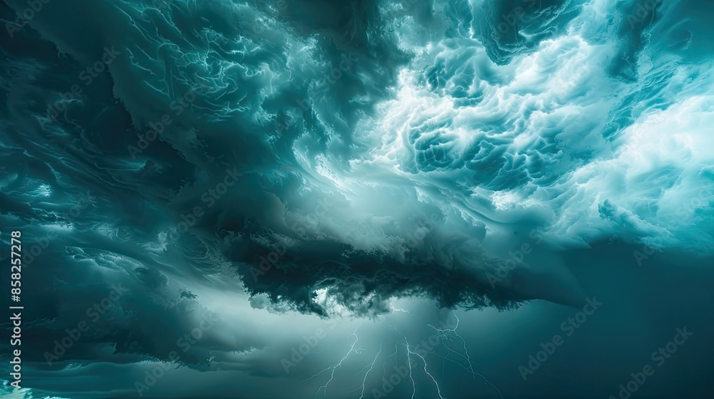 a stormy sky with thunder and lightning, foreboding dark clouds, and a dramatic beam of light emanating from the center of a cloud opening, perfect as a backdrop for presentations on biblical history. a stormy sky with thunder and lightning, foreboding dark clouds, and a dramatic beam of light emanating from the center of a cloud opening, perfect as a backdrop for presentations on biblical history.