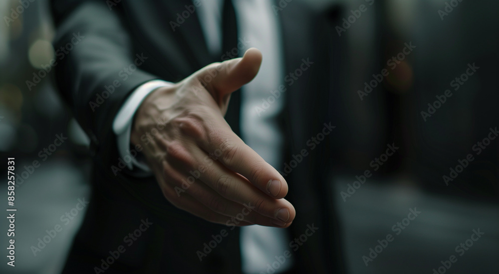 businessman asking for handshake businessman asking for handshake