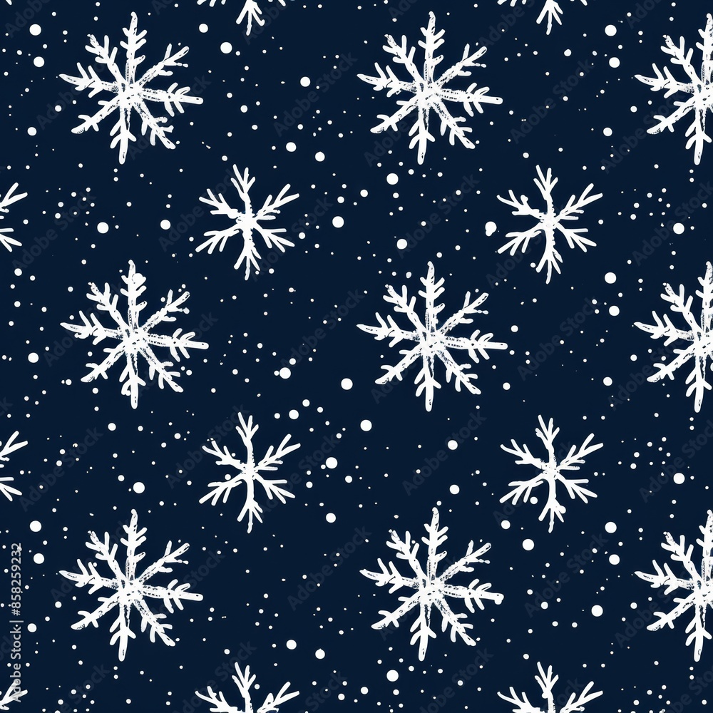 Winter background with hand drawn snowflakes. Modern seamless pattern. Winter background with hand drawn snowflakes. Modern seamless pattern.