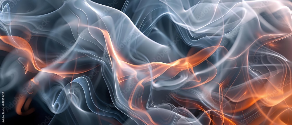 Obraz premium Capture dynamic abstract smoke formations up-close in a digital CG 3D style,