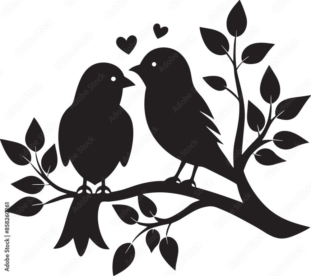couple birds on branch illustration black and white couple birds on branch illustration black and white