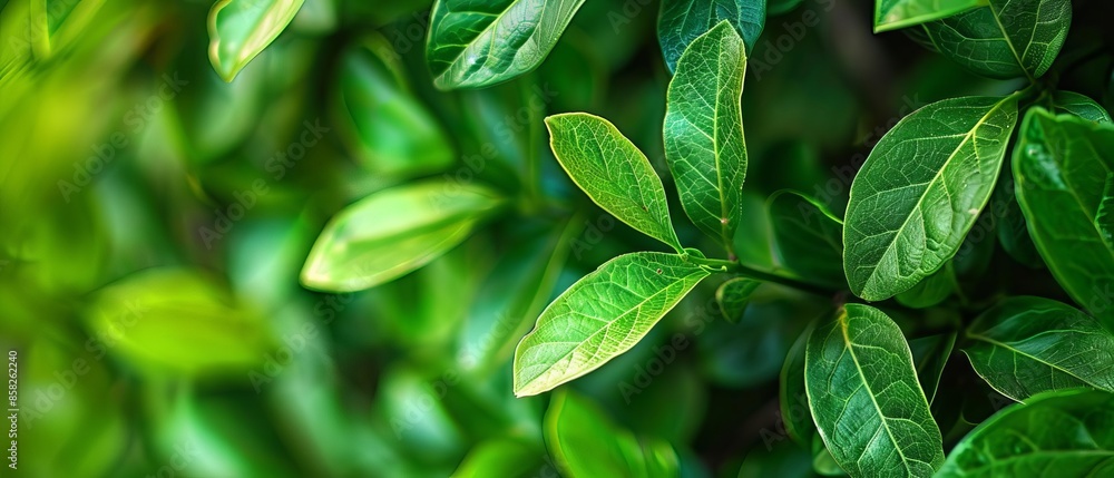 Closeup of green leaves with a lush, vibrant background Closeup of green leaves with a lush, vibrant background