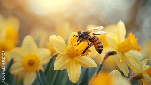 bee on yellow flower1 photo